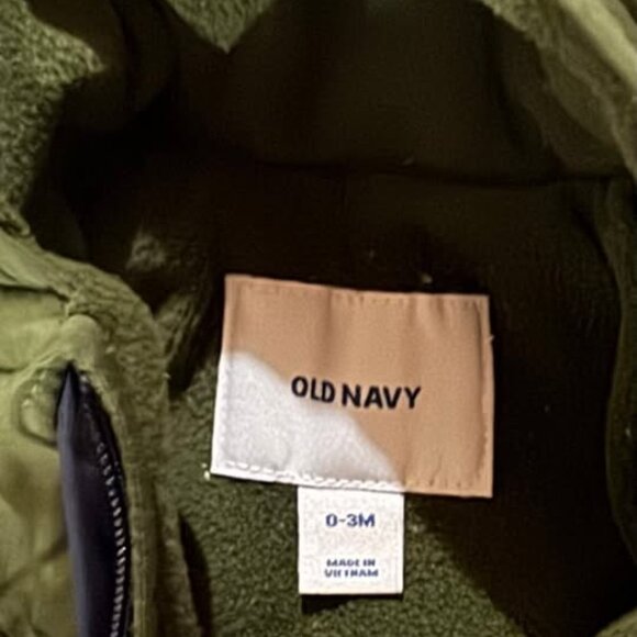 Baby Boy Winter Suit 3M Olive and Navy Puffer Bunting - Picture 3 of 4